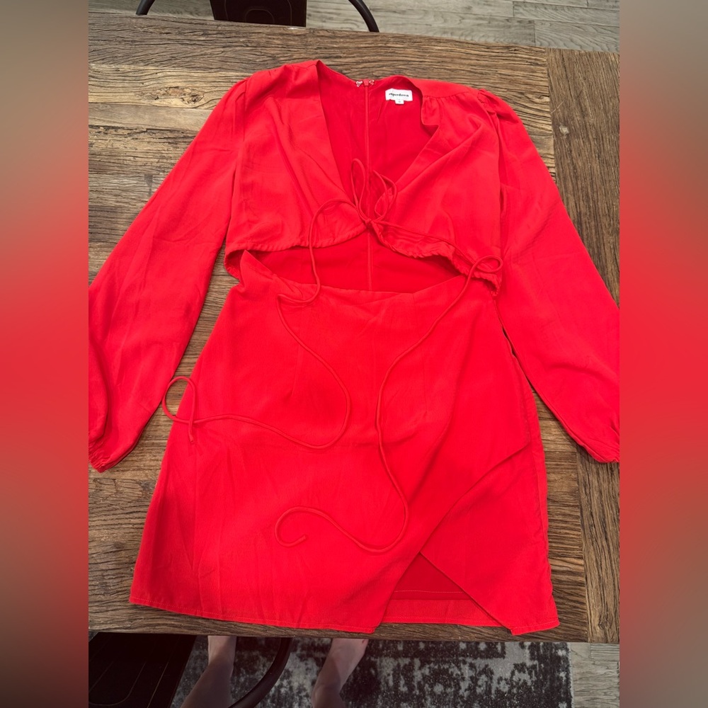 NWOT Superdown Red Long Sleeve Cut Out Dress
